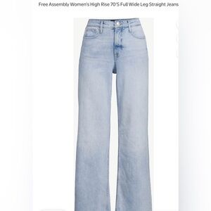 Free Assembly Women's High Rise Wide Leg Jeans